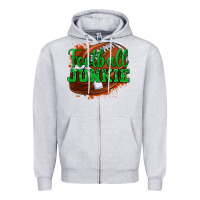Heather Grey football junkie Zipper Hoodie - texasbilliewilder