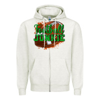 Oatmeal Heather football junkie Zipper Hoodie - texasbilliewilder