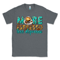 Charcoal Heather more espresso less depresso western Classic Tee - texasbilliewilder