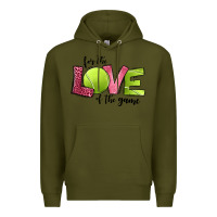 Army Green for the love of the game tennis Premium Hoodie - Jasminsmagicworld