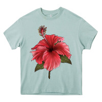 Arona Puerto Rican Hibiscus Flower Illustrations Heavy Core Tee - LillyAllenDesigns