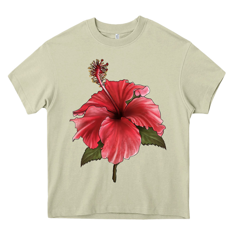 Puerto Rican Hibiscus Flower Illustrations Heavy Core Tee by LillyAllenDesigns | Teevron