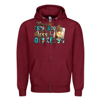 Burgundy more espresso less depresso Zipper Hoodie - Zillion Design Studio