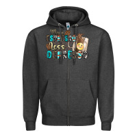 Charcoal Heather more espresso less depresso Zipper Hoodie - Zillion Design Studio