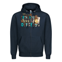Navy more espresso less depresso Zipper Hoodie - Zillion Design Studio