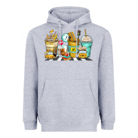 Heather Grey school bus coffee cups Heavyweight Hoodie - Zillion Design Studio