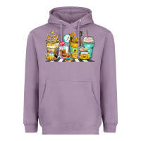 Lavender school bus coffee cups Heavyweight Hoodie - Zillion Design Studio