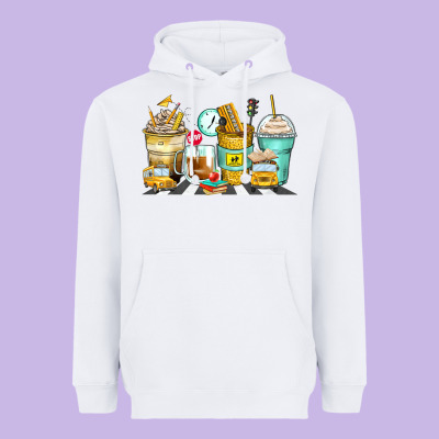 School Bus Coffee Cups Heavyweight Hoodie Designed By Zillion Design Studio