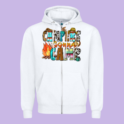 Campers Gonna Camp Zipper Hoodie Designed By Zillion Design Studio