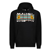 Black western cowhide serape sunflower mama license plate Premium Hoodie - BarkalooDesign