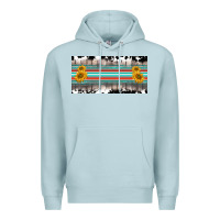 Blue Mist western cowhide serape sunflower mama license plate Premium Hoodie - BarkalooDesign