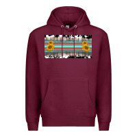 Burgundy western cowhide serape sunflower mama license plate Premium Hoodie - BarkalooDesign