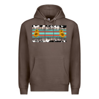 Coffee western cowhide serape sunflower mama license plate Premium Hoodie - BarkalooDesign