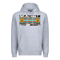 Heather Grey western cowhide serape sunflower mama license plate Premium Hoodie - BarkalooDesign
