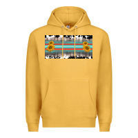 Mustard western cowhide serape sunflower mama license plate Premium Hoodie - BarkalooDesign