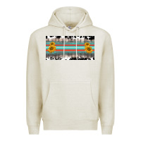 Oatmeal Heather western cowhide serape sunflower mama license plate Premium Hoodie - BarkalooDesign