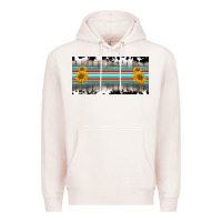 Pale Pink western cowhide serape sunflower mama license plate Premium Hoodie - BarkalooDesign