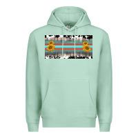 Seafoam western cowhide serape sunflower mama license plate Premium Hoodie - BarkalooDesign