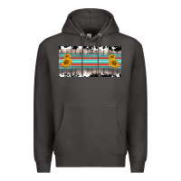 Smoke western cowhide serape sunflower mama license plate Premium Hoodie - BarkalooDesign