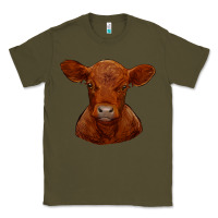 Army Green red angus calf Classic Tee - RanaPortraitStore
