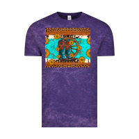 Cloud Purple cowboy boots and sunflowers turquoise leopard background Vintage Tee - Artiststas