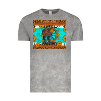 Cloud Rock cowboy boots and sunflowers turquoise leopard background Vintage Tee - Artiststas