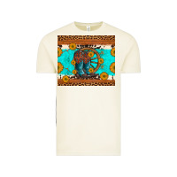 Vintage Arctic cowboy boots and sunflowers turquoise leopard background Vintage Tee - Artiststas