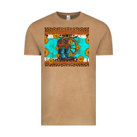 Vintage Camel cowboy boots and sunflowers turquoise leopard background Vintage Tee - Artiststas