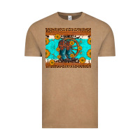 Vintage Coffee cowboy boots and sunflowers turquoise leopard background Vintage Tee - Artiststas