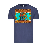 Vintage Denim cowboy boots and sunflowers turquoise leopard background Vintage Tee - Artiststas