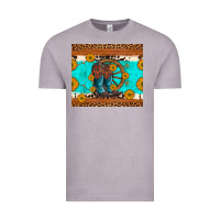 Vintage Zinc cowboy boots and sunflowers turquoise leopard background Vintage Tee - Artiststas