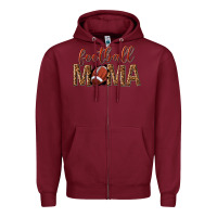 Burgundy football mama Zipper Hoodie - texasbilliewilder