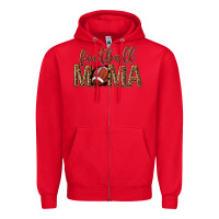 Red football mama Zipper Hoodie - texasbilliewilder