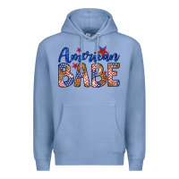 Colony Blue american babe Premium Hoodie - LillyAllenDesigns