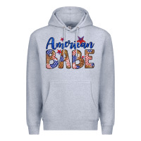 Heather Grey american babe Premium Hoodie - LillyAllenDesigns