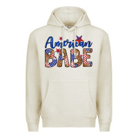 Oatmeal Heather american babe Premium Hoodie - LillyAllenDesigns