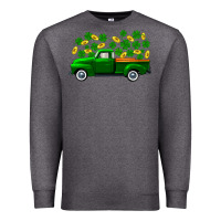 Charcoal Heather st patricks shamrock gold truck Premium Sweatshirt - FaDigitalArtStudio