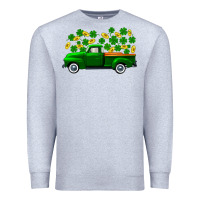 Heather Grey st patricks shamrock gold truck Premium Sweatshirt - FaDigitalArtStudio