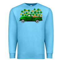 Ocean Blue st patricks shamrock gold truck Premium Sweatshirt - FaDigitalArtStudio