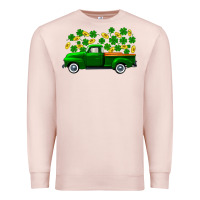 Pale Pink st patricks shamrock gold truck Premium Sweatshirt - FaDigitalArtStudio