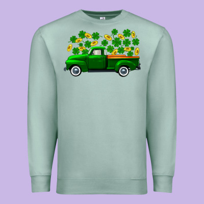 St Patricks Shamrock Gold Truck Premium Sweatshirt Designed By Fadigitalartstudio