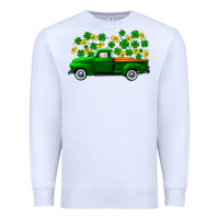 White st patricks shamrock gold truck Premium Sweatshirt - FaDigitalArtStudio
