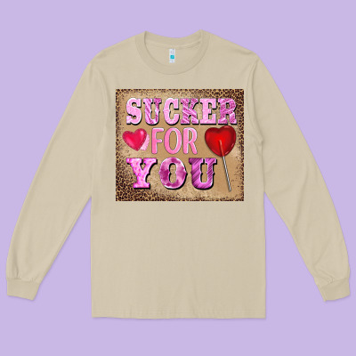 Valentine's Day Sucker For You Long Sleeve Tee Designed By Barkaloodesign