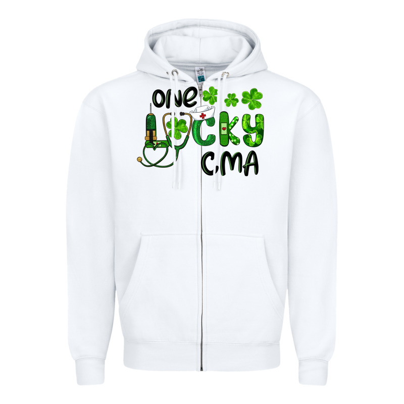 One Lucky Certified Medical Assistant Cma Zipper Hoodie by RanaPortraitStore | Teevron