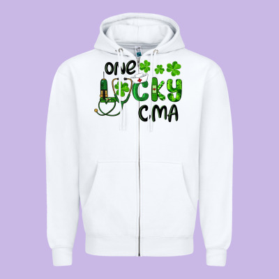 Zipper Hoodie one lucky certified medical assistant cma