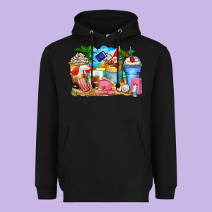 Travel Coffee Cups Heavyweight Hoodie Designed By Zillion Design Studio