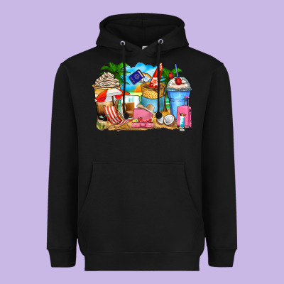 Travel Coffee Cups Heavyweight Hoodie Designed By Zillion Design Studio