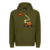 Army Green Boom Lift Premium Hoodie - LillyAllenDesigns
