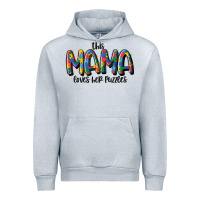 Heather Grey this mama loves her puzzle Urban Hoodie - MaliasSmallBusiness