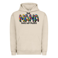 Pigment French Oak this mama loves her puzzle Urban Hoodie - MaliasSmallBusiness